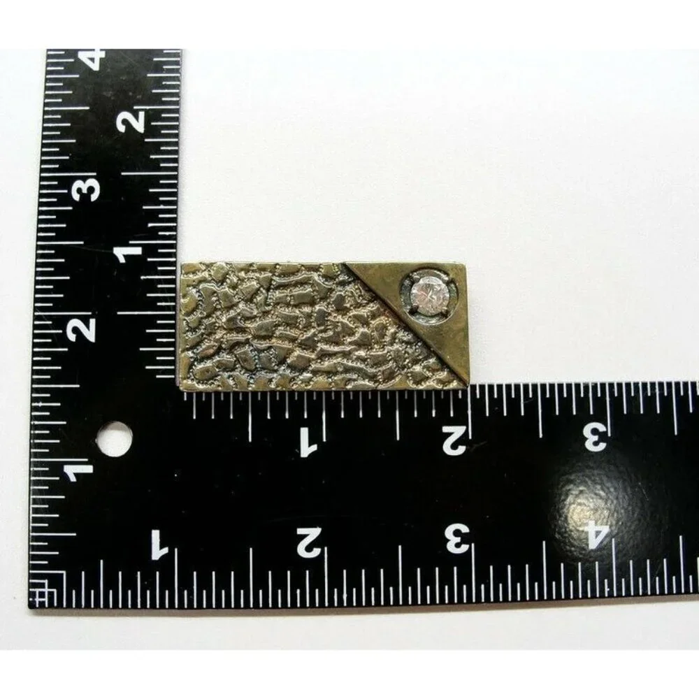 Lind Money Clip Silver Plated Nugget One Carat Simulated Cubic Zirconia Cash ID